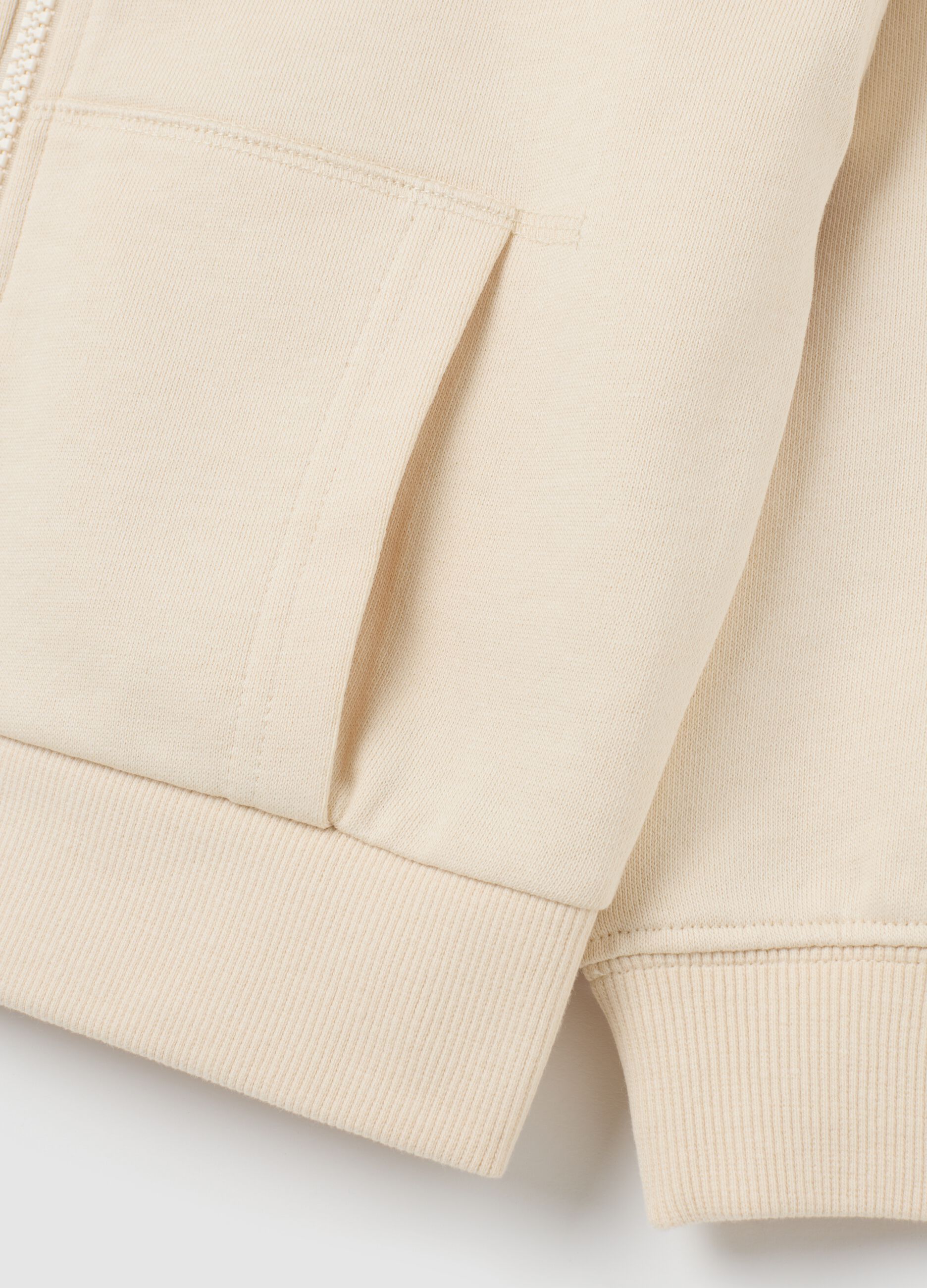 Girls' beige pure cotton sweatshirt regular fit