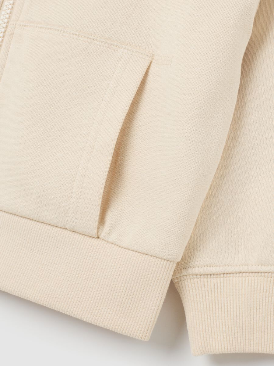 Girls' beige pure cotton sweatshirt regular fit_2