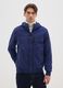 Heavy fabric blue jacket with hood and zip_1