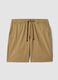 Beige stretch cotton chino shorts, regular fit_4