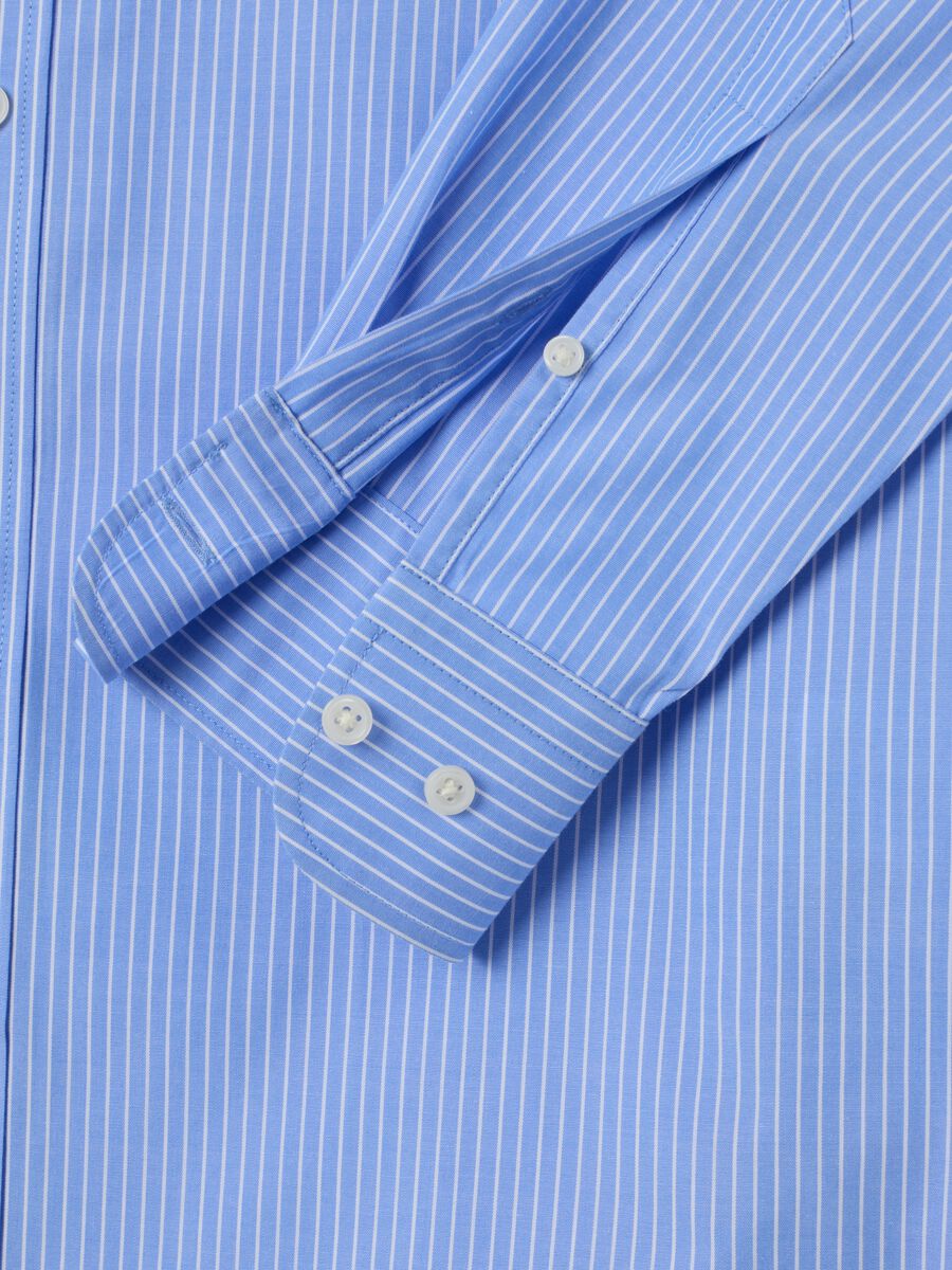 Blue Cotton Blend Regular Fit Shirt_1