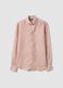 Slim Fit Long Sleeve Pink Pure Linen Shirt_0