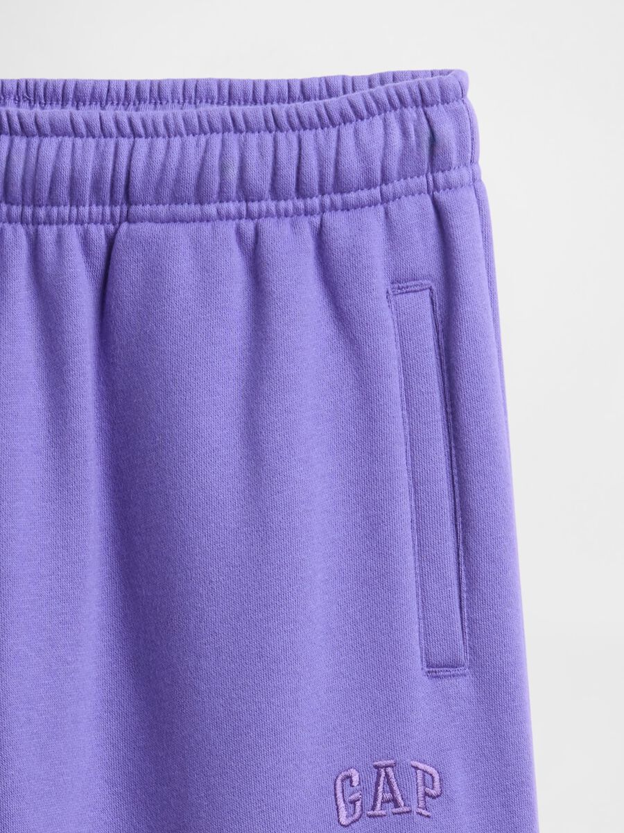 Purple knit trousers for girls_5