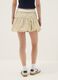Pure cotton beige skirt with regular fit and ruched design_2