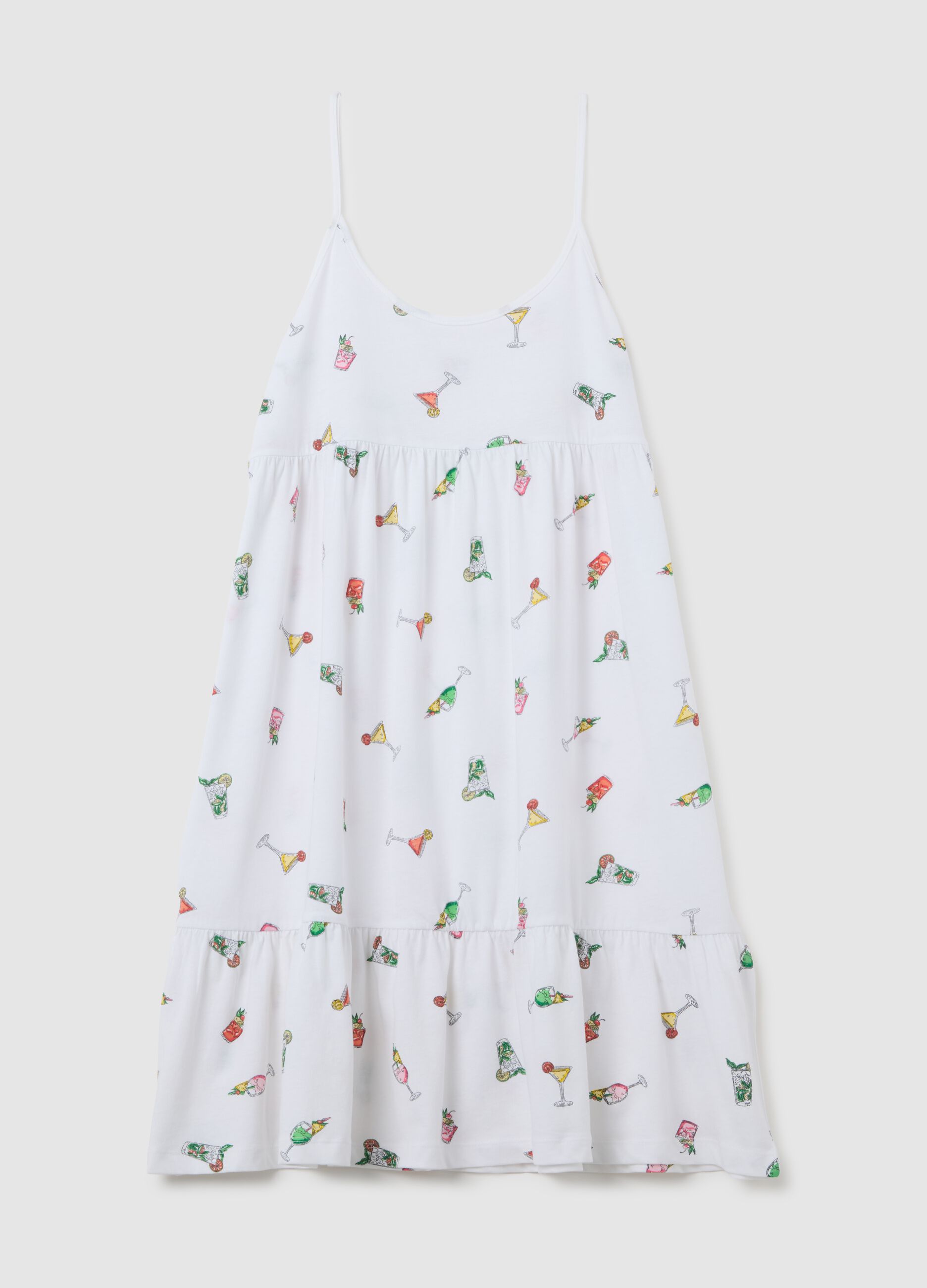 Camicia da notte da donna in puro cotone bianco