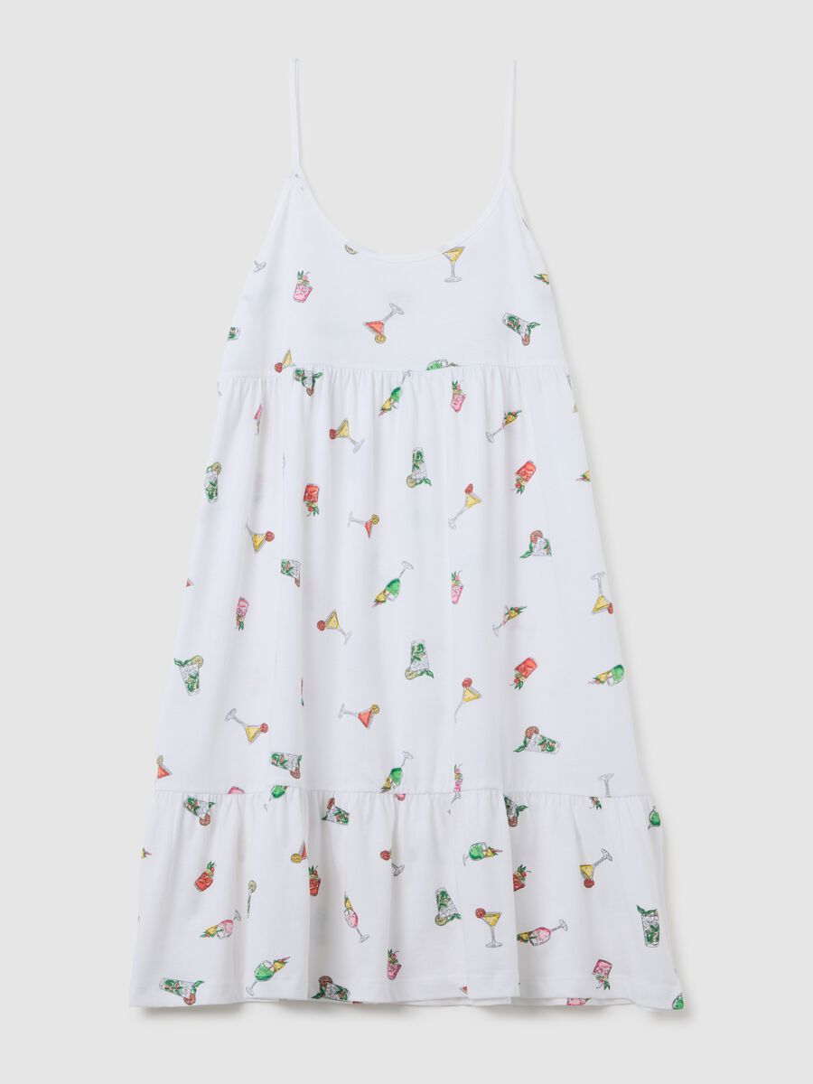 Camicia da notte da donna in puro cotone bianco_4