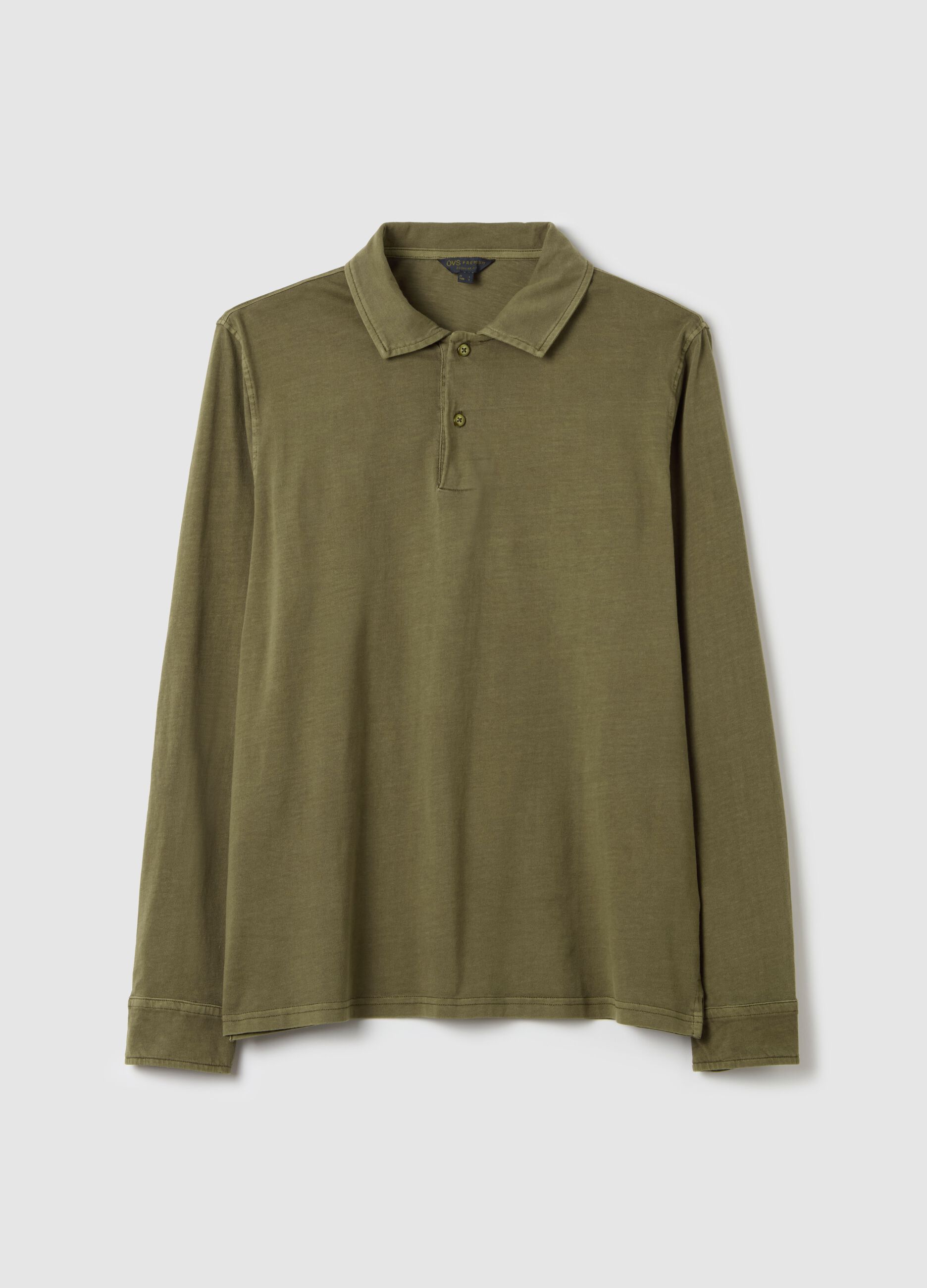 Long-sleeved polo shirt in cotton