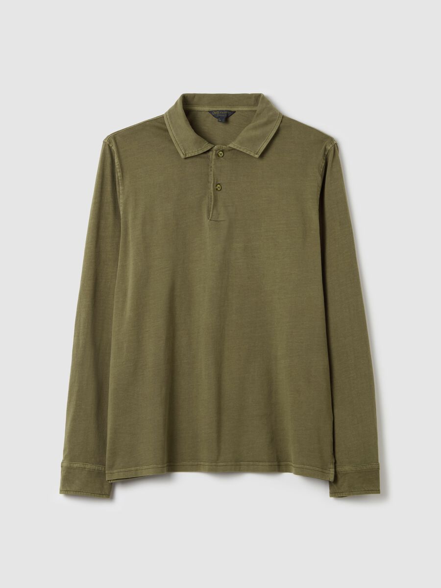Long-sleeved polo shirt in cotton_4