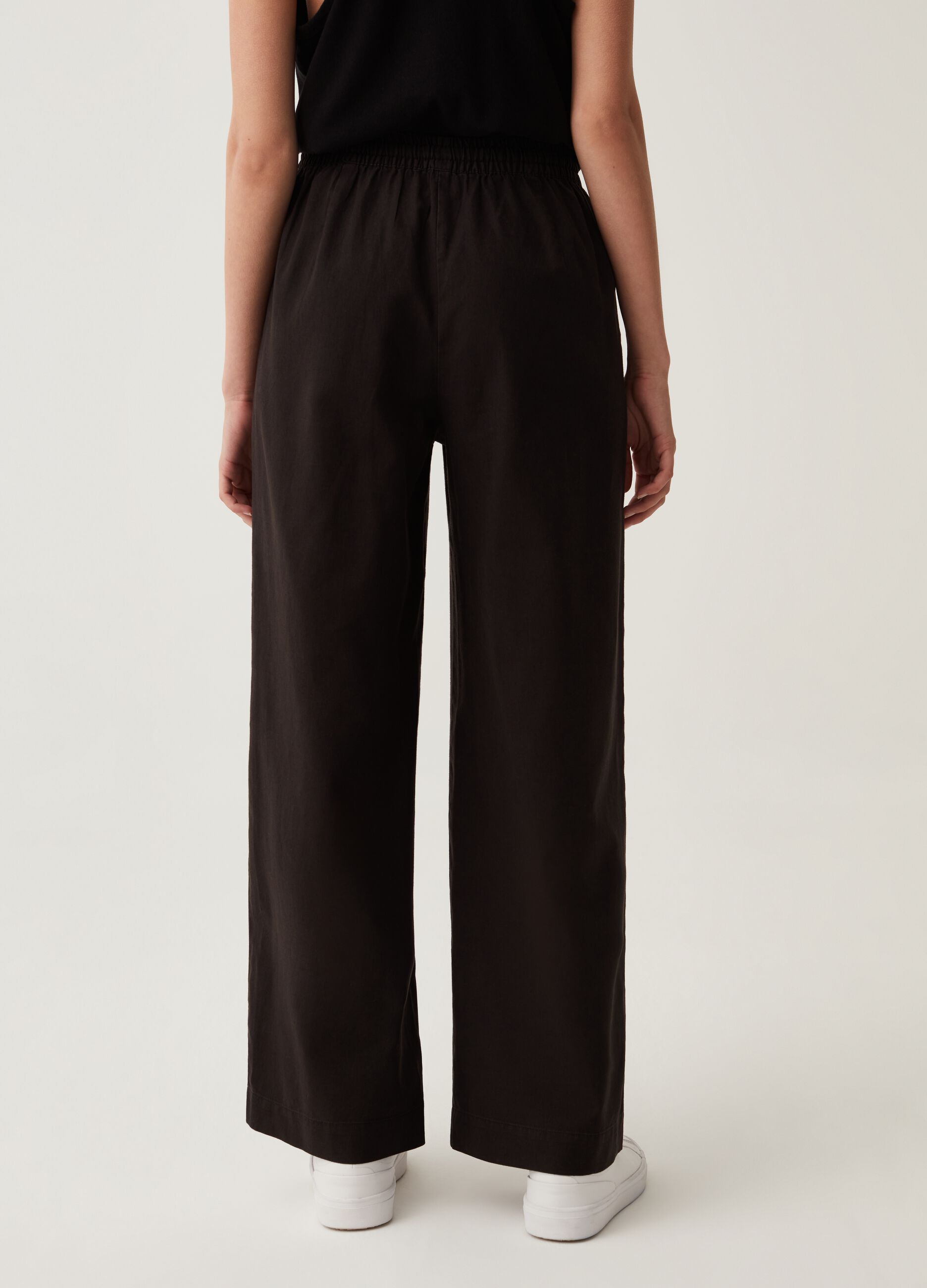 LESS IS BETTER Pantaloni straight fit in lino e cotone_2