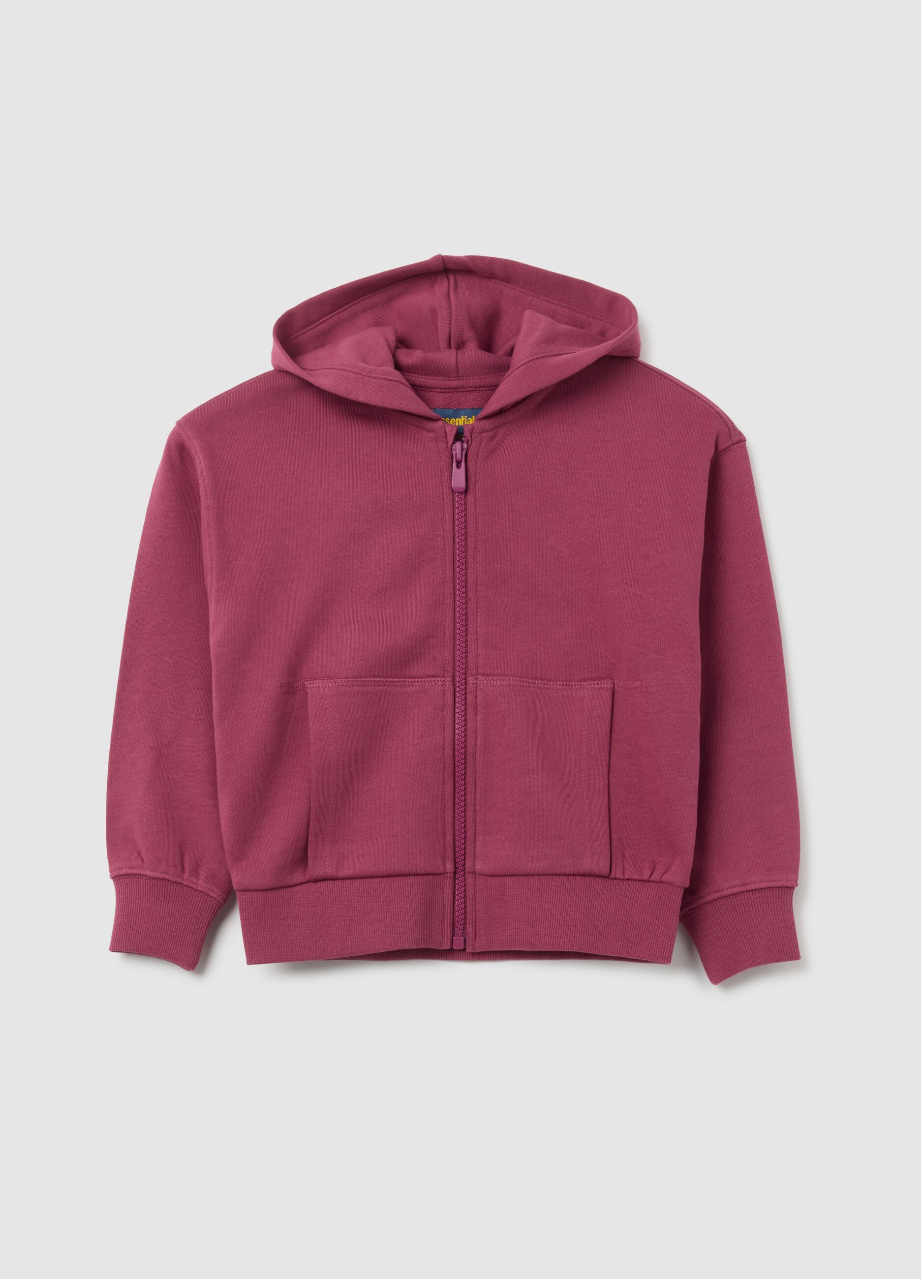 Girls' pink pure cotton hoodie regular fit