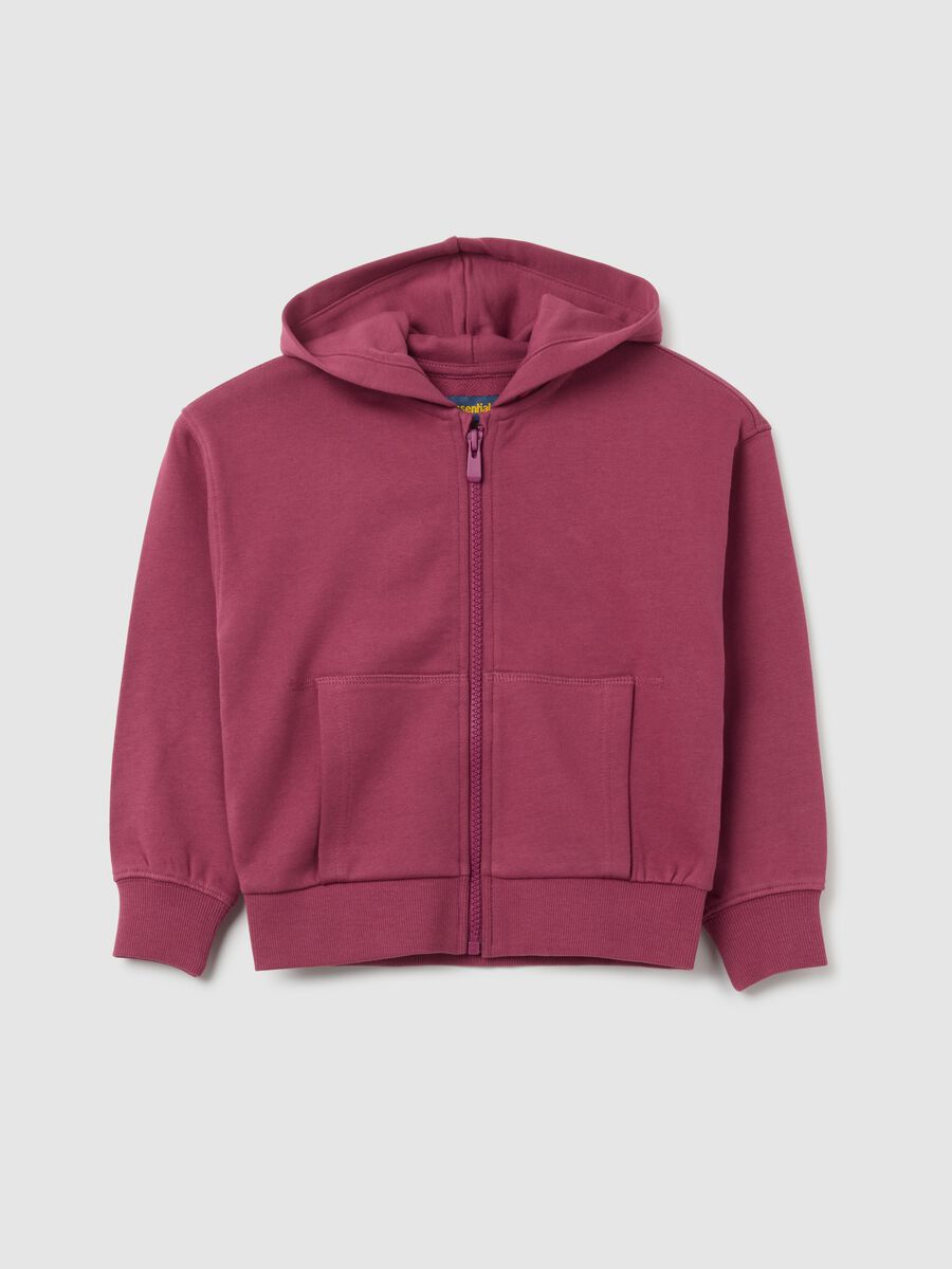 Girls' pink pure cotton hoodie regular fit_0