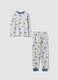 Grey organic cotton jersey pyjamas with all-over print for boys_0