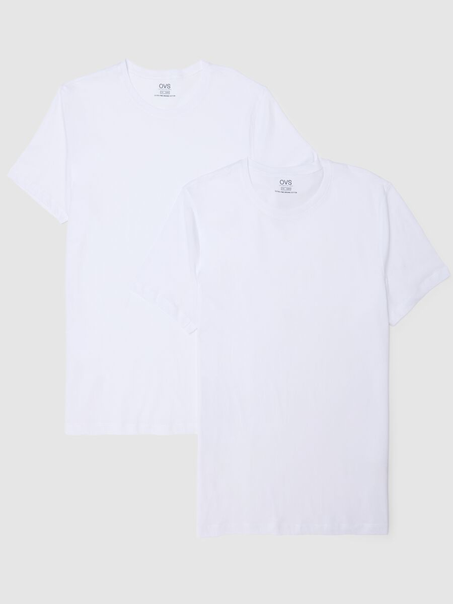 White crew neck t-shirt twin pack in pure cotton regular fit_4