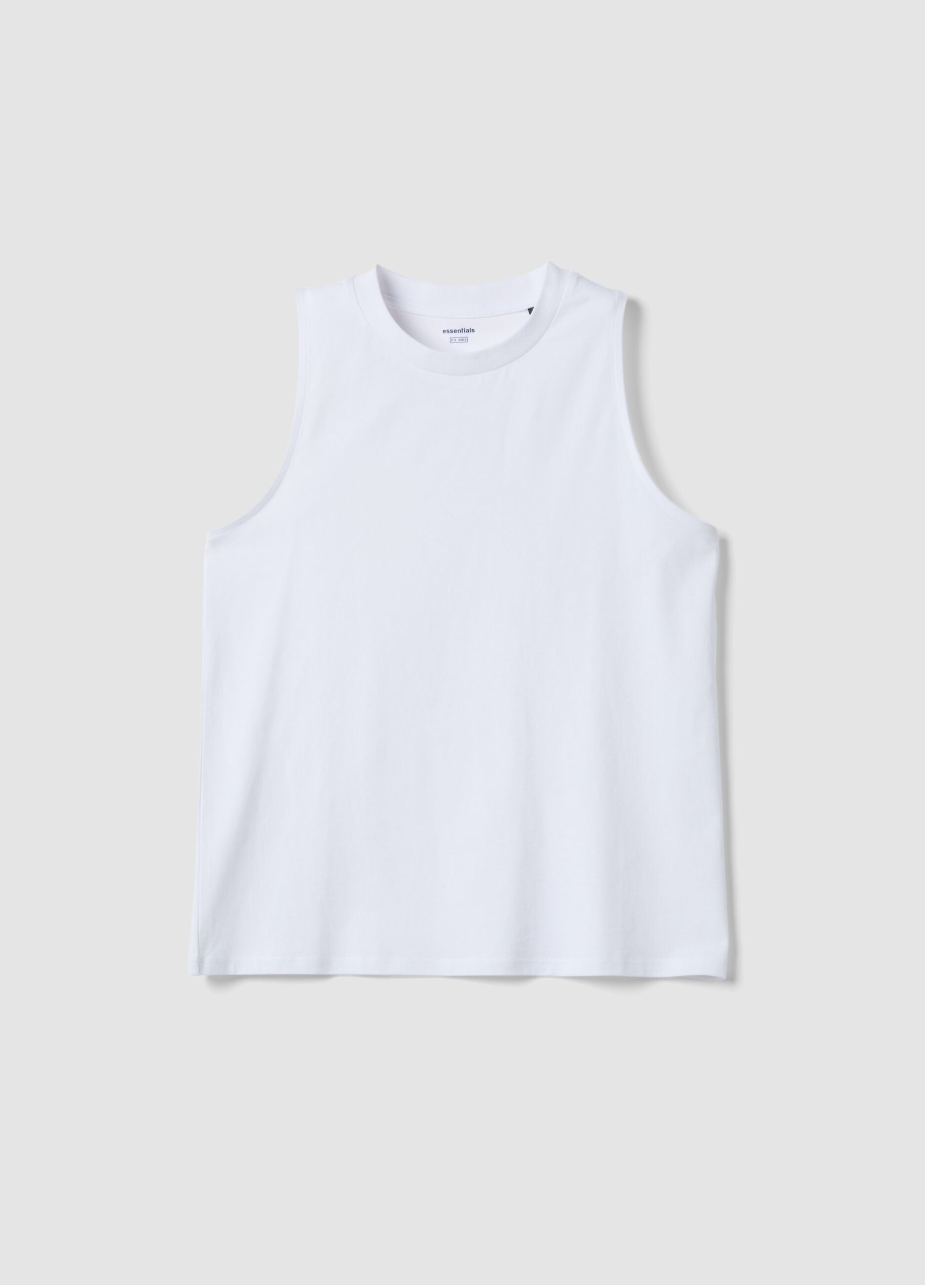 White pure cotton tank top