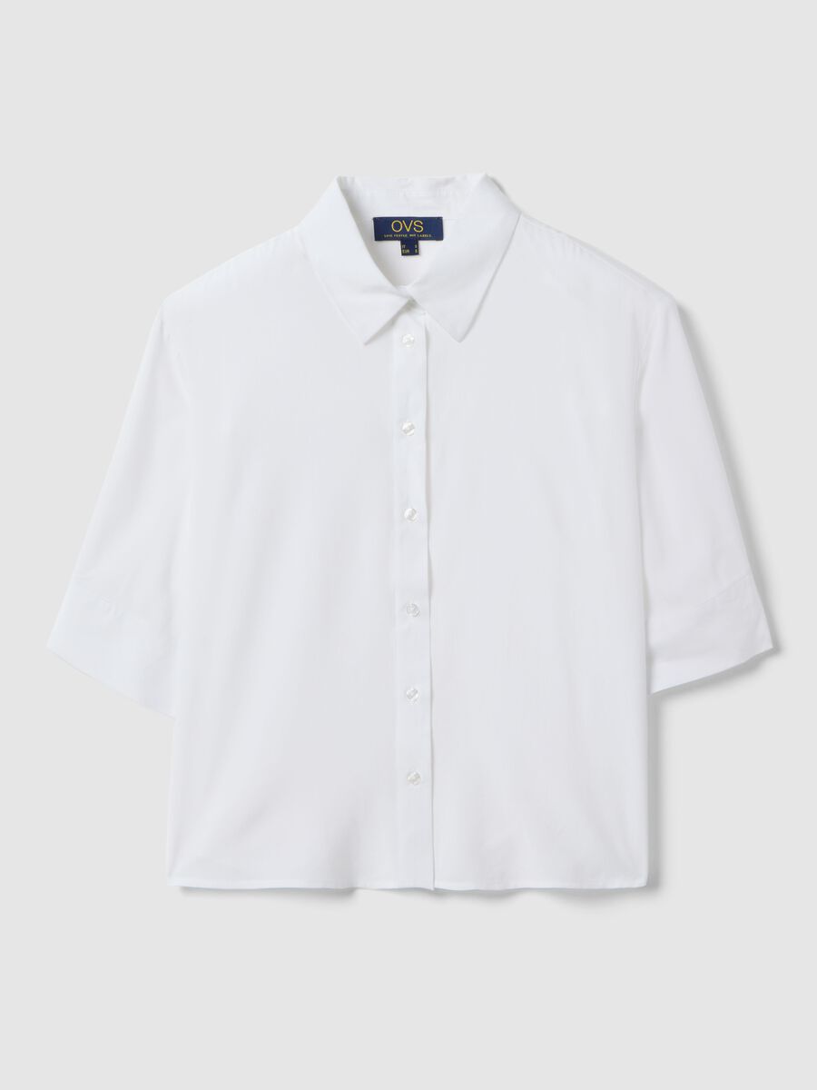 Camicia in pura viscosa bianca regular fit_4