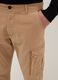 Beige stretch cotton slim fit cargo trousers_4