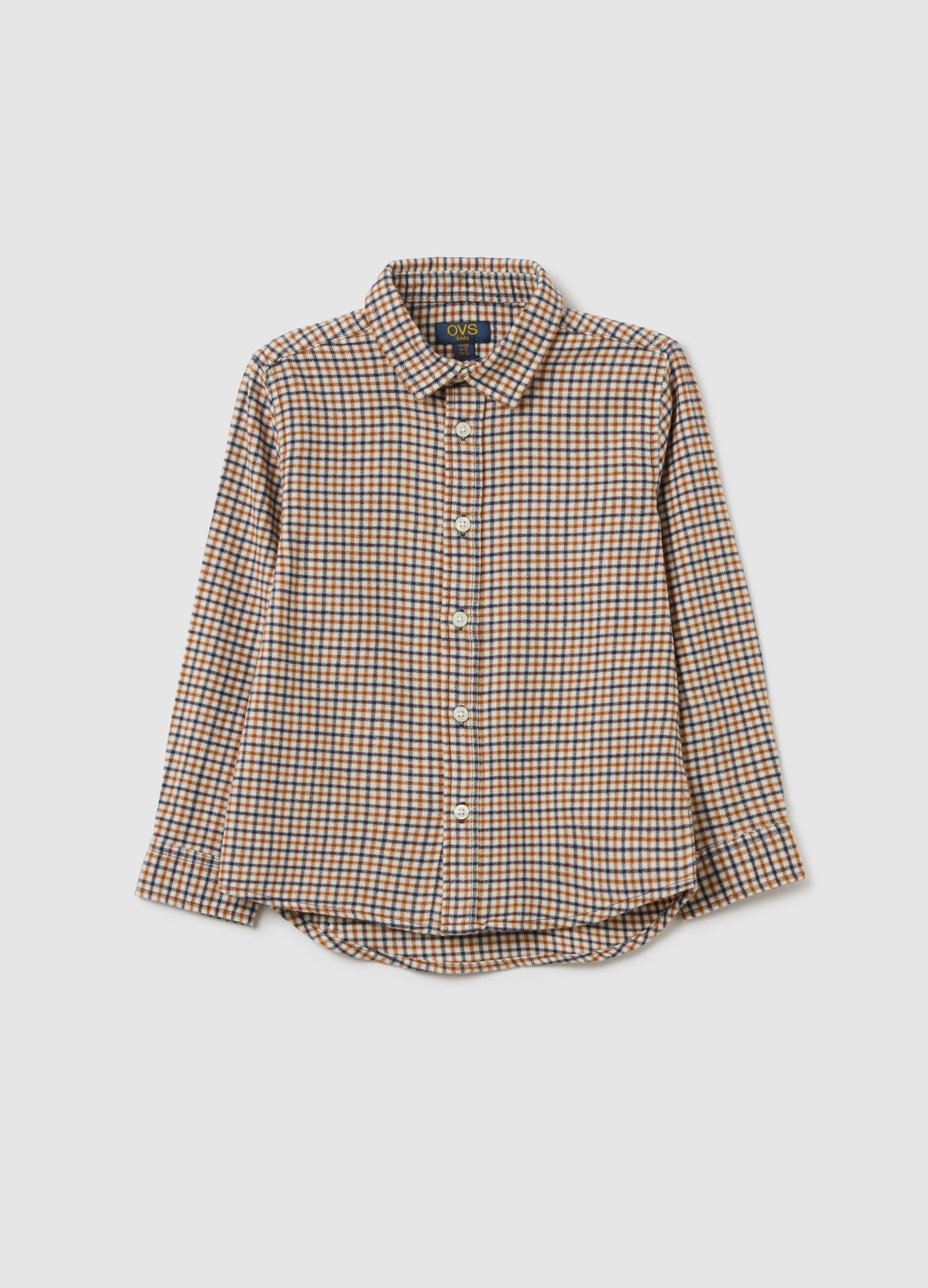 Children's multicoloured check shirt in pure cotton and flannel