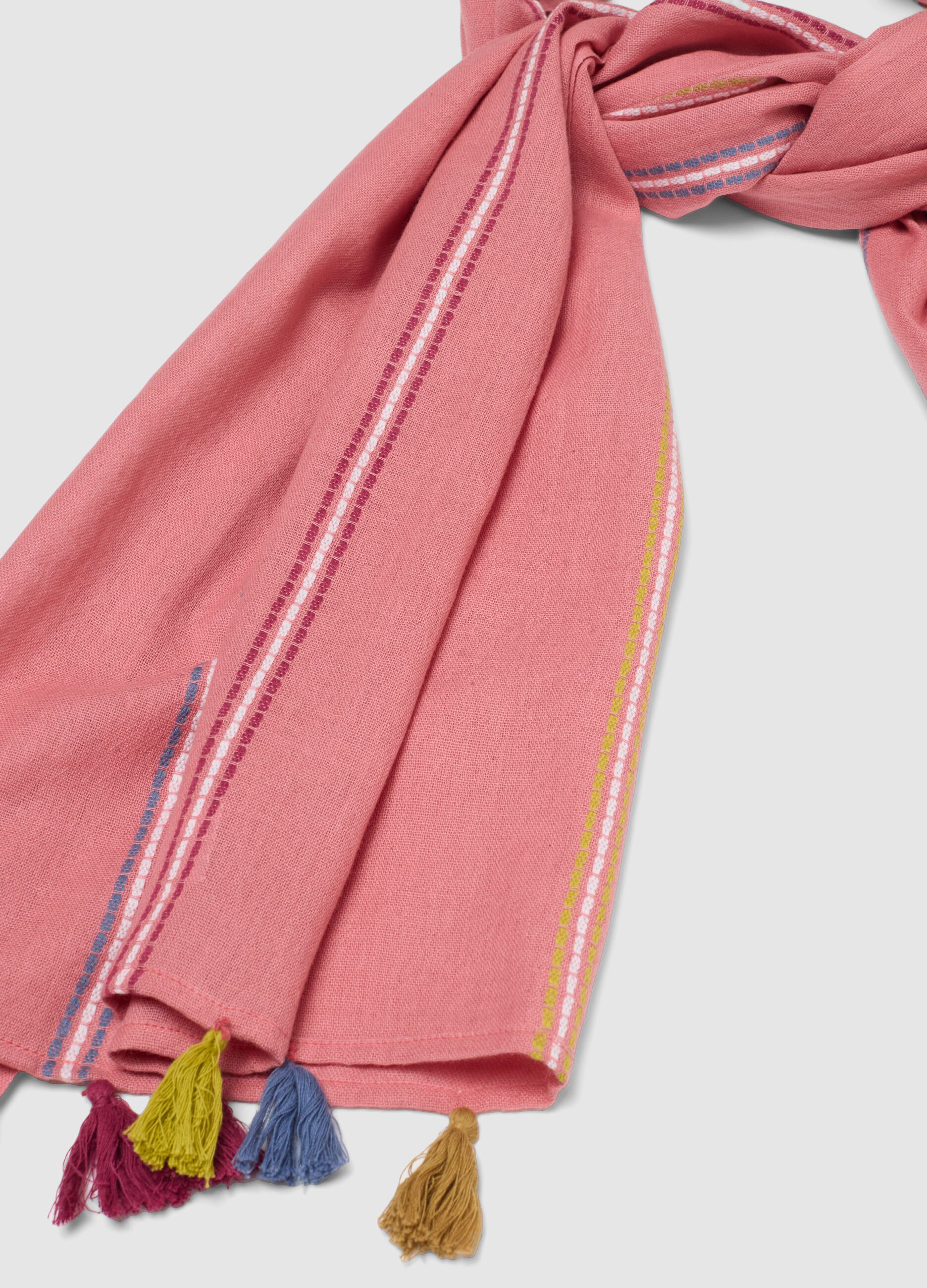 Freak Scene Sciarpa Leggera In Cotone Rainbow Spiral Con Frange - Il Foulard Morbido E Versatile