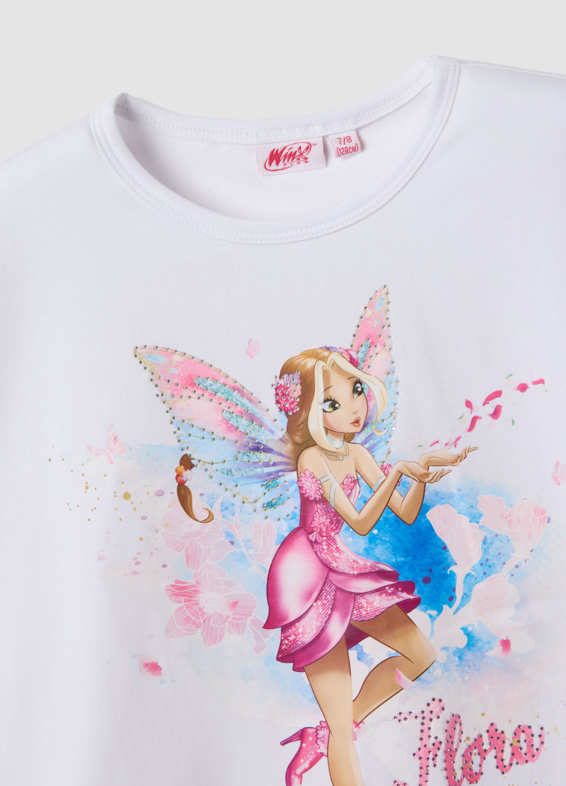Completo bianco e nero in cotone elasticizzato con t-shirt e shorts per bambina regular fit