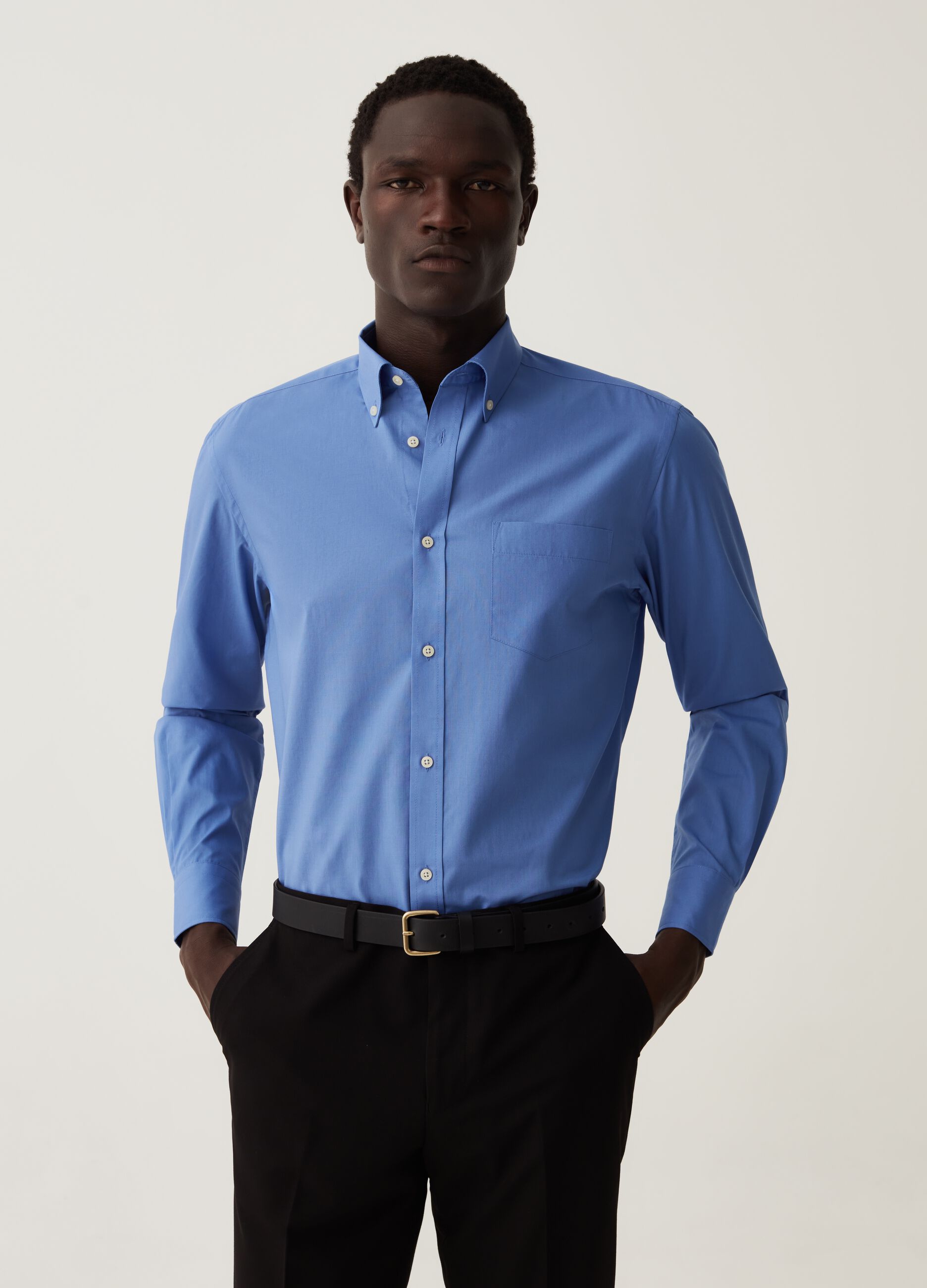Camicia regular fit button-down con tasca