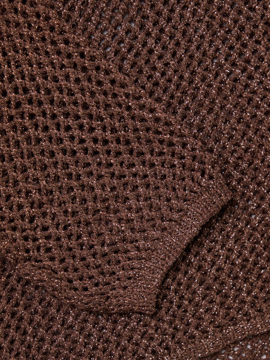 Les Copains Brown Mesh Sweater_5
