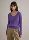 Purple pure cotton regular fit pullover with cable knit_0