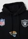 Black cotton blend sweatshirt with NFL logos_5