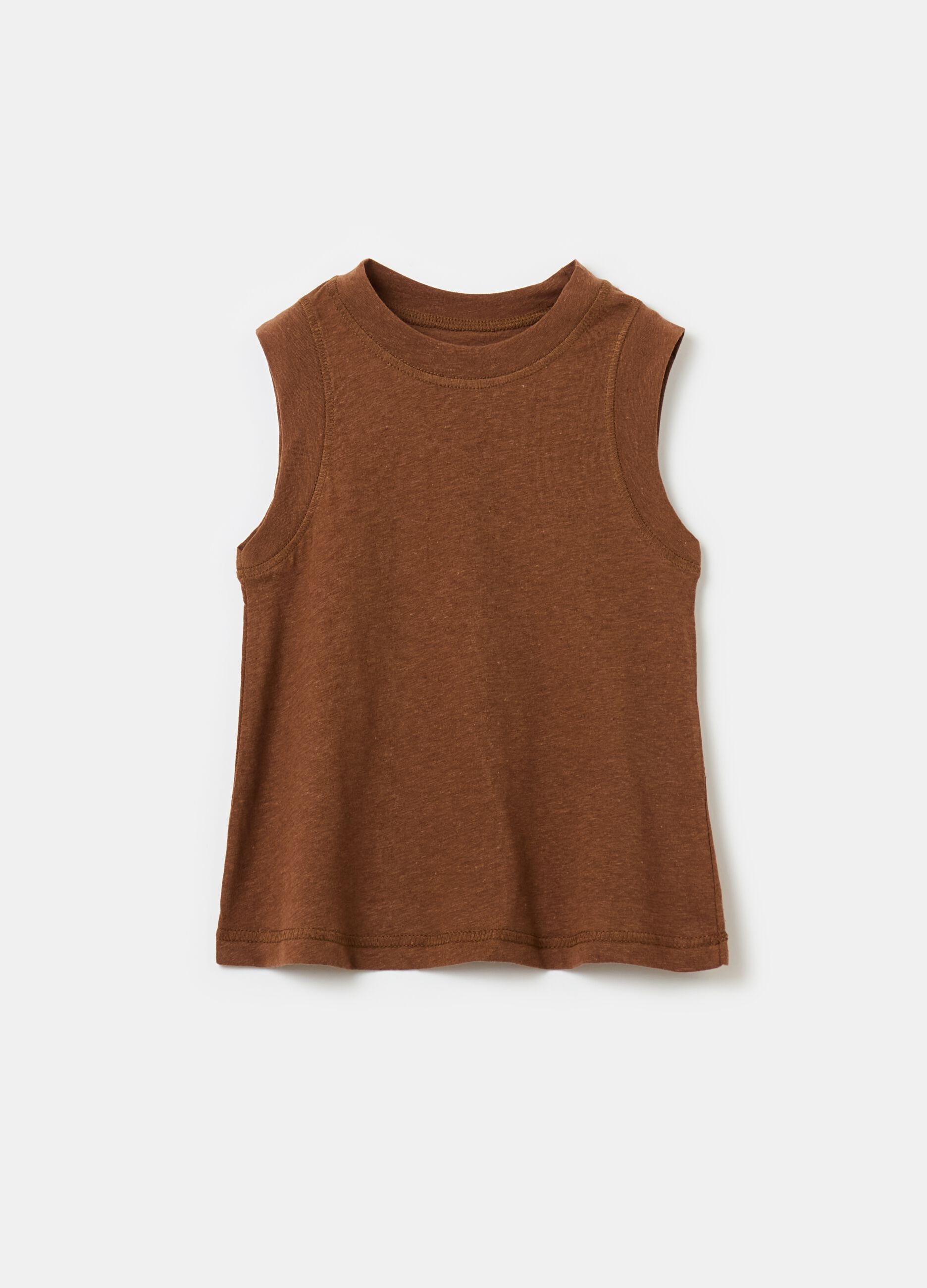 Cotton and linen tank top