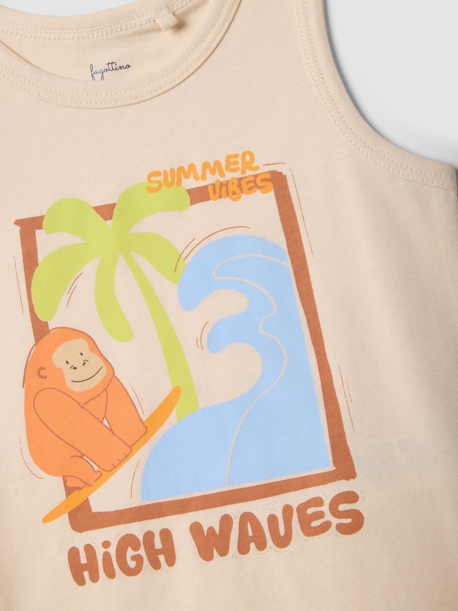 Pigiama in puro cotone biologico multicolor da neonato con stampa_2