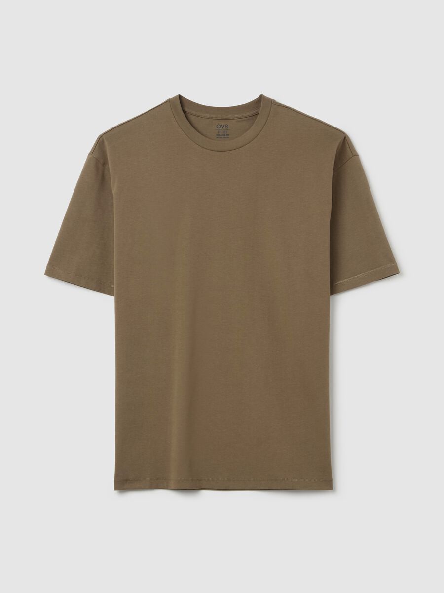 Solid colour T-shirt in organic cotton_0
