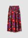Multicolour midi skirt in pure cotton with elasticated waist_4