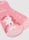 Twin pack of pink baby socks in cotton blend with designs_2