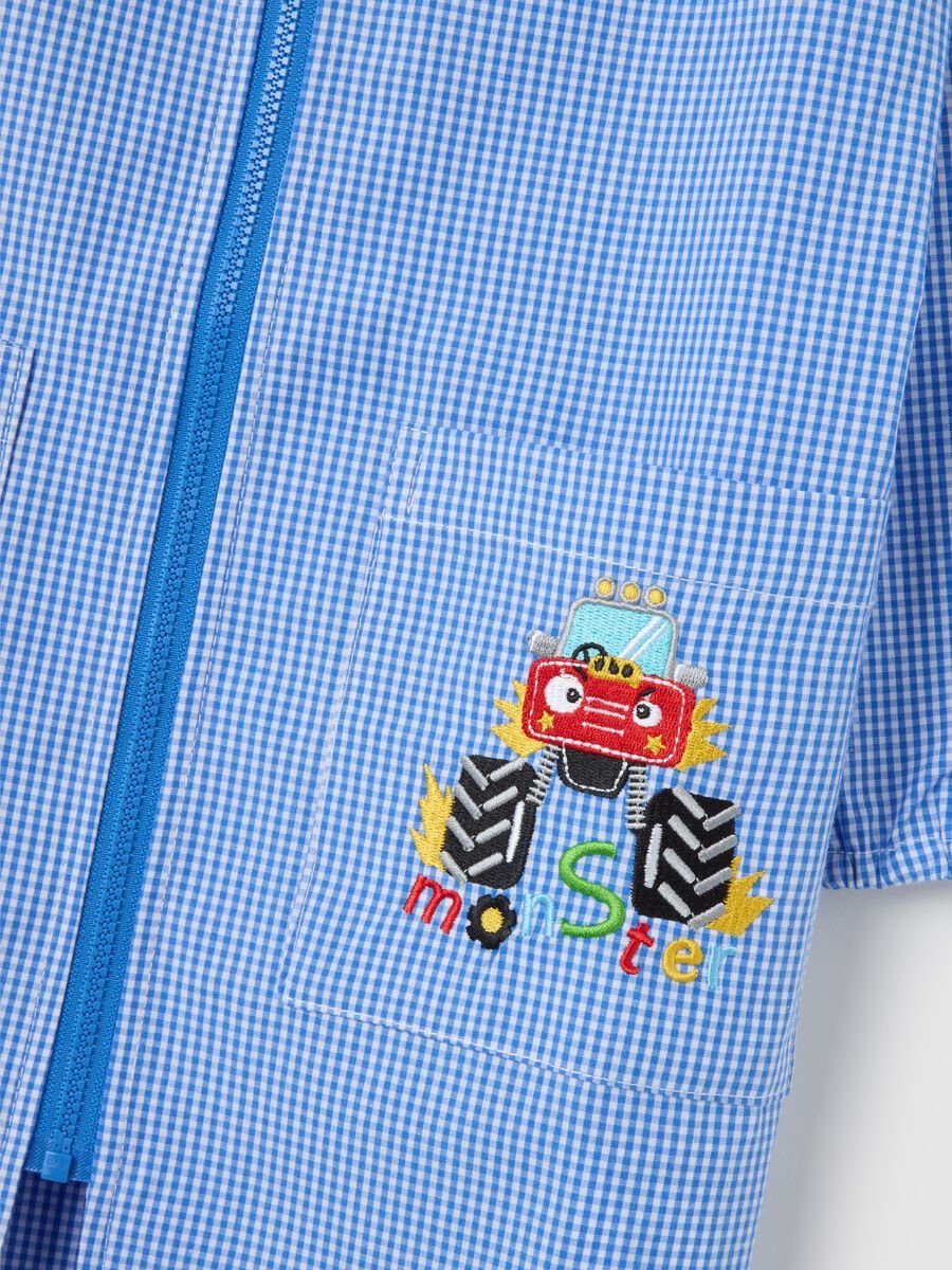 Children's multicolour cotton blend school apron with embroidery_2