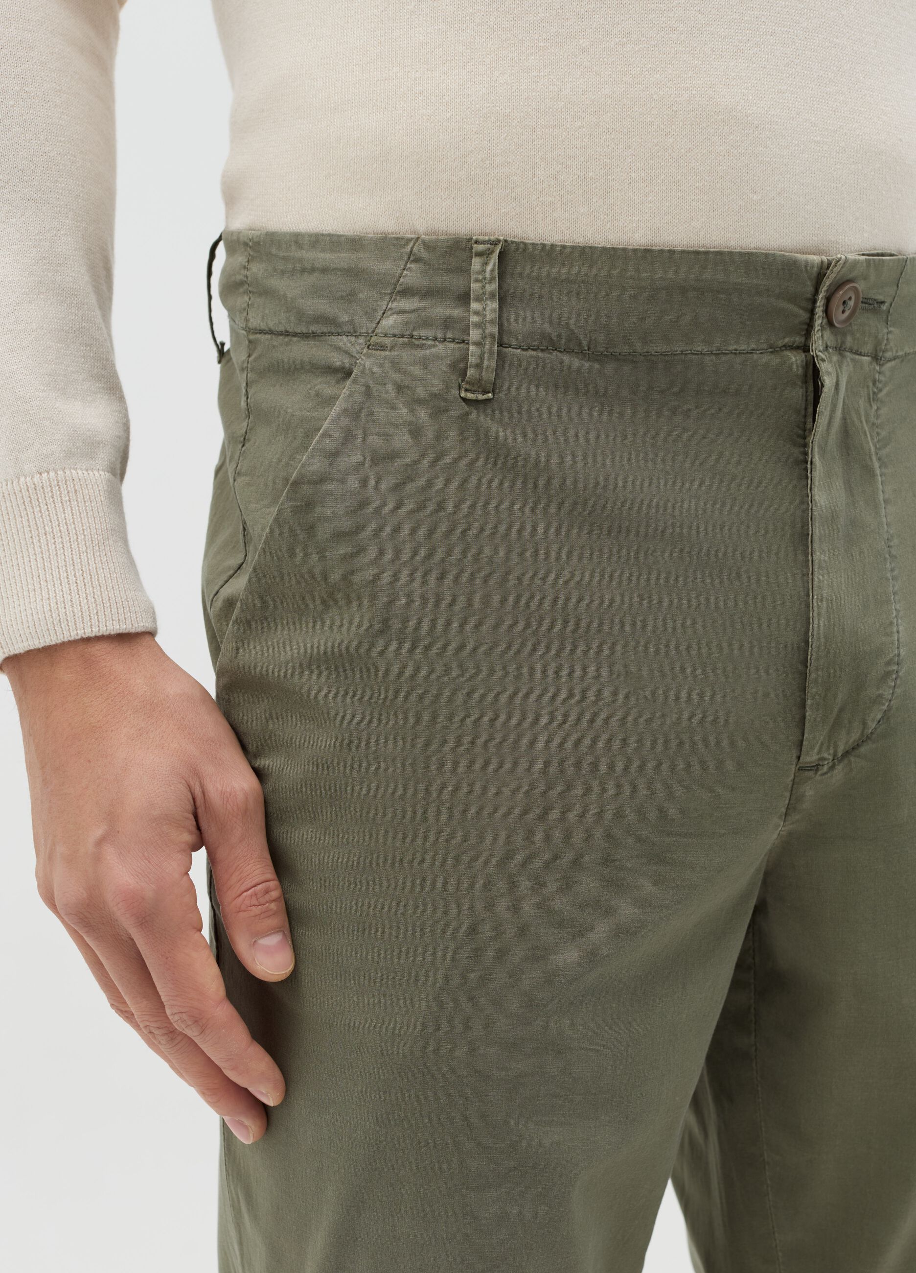 Stretch cotton chino trousers