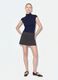 Blue fitted high-neck T-shirt in modal and stretch cotton_0