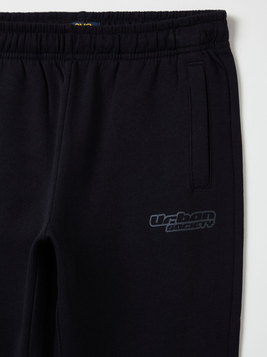 Joggers in felpa con profili elasticati_2