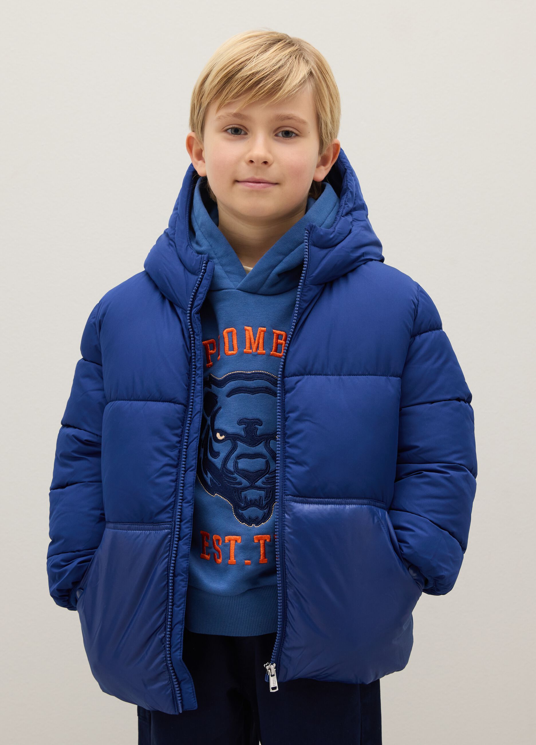 Children's blue padded zip jacket