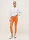 Orange stretch cotton regular fit leggings with Everlast logo_0