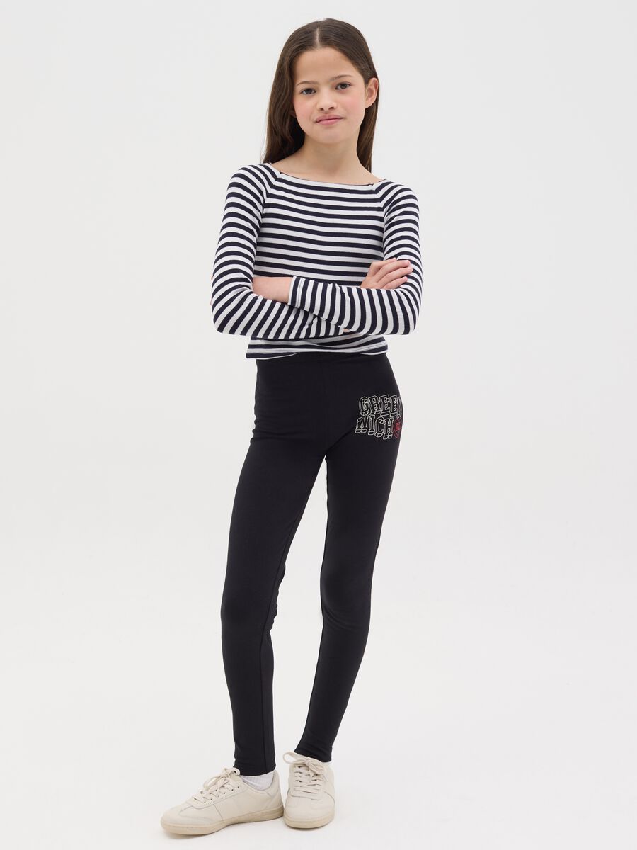 Printed stretch cotton leggings_1