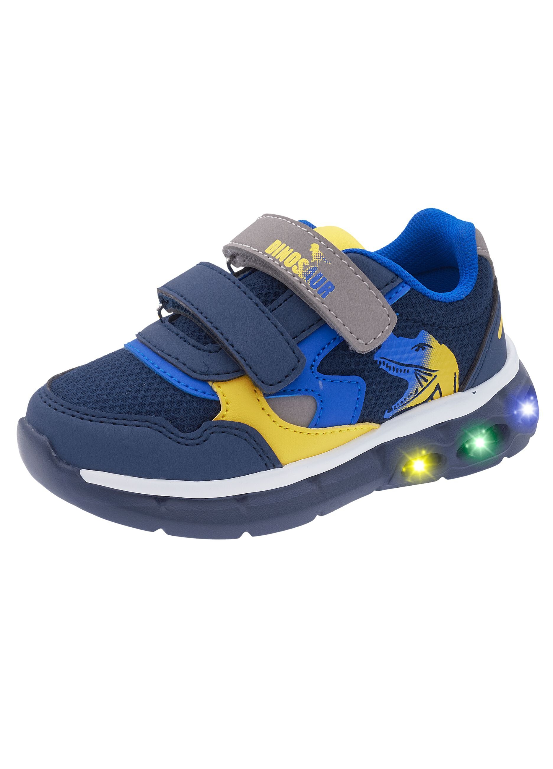 Blue children's sneakers with lights