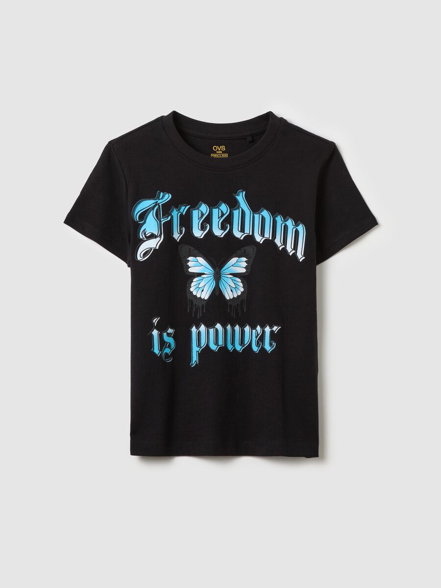 T-shirt in cotone stampa "Freedom is Power"_3