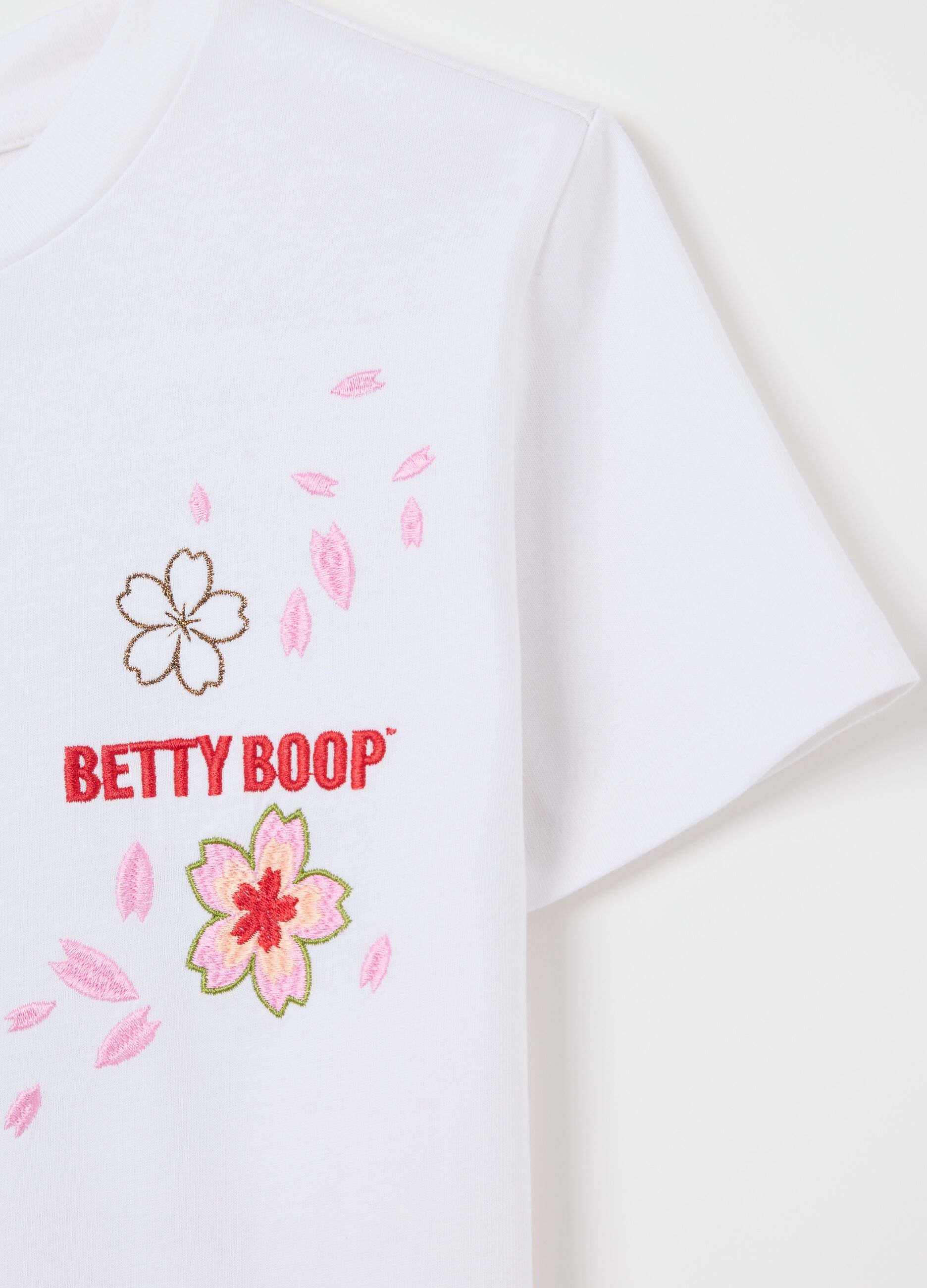 White T-shirt in cotton with Betty Boop print