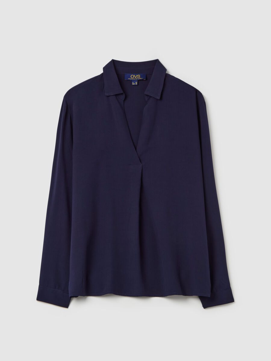 Viscose blouse with V neck_4