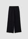 Black wide-leg trousers with elasticated waist_5