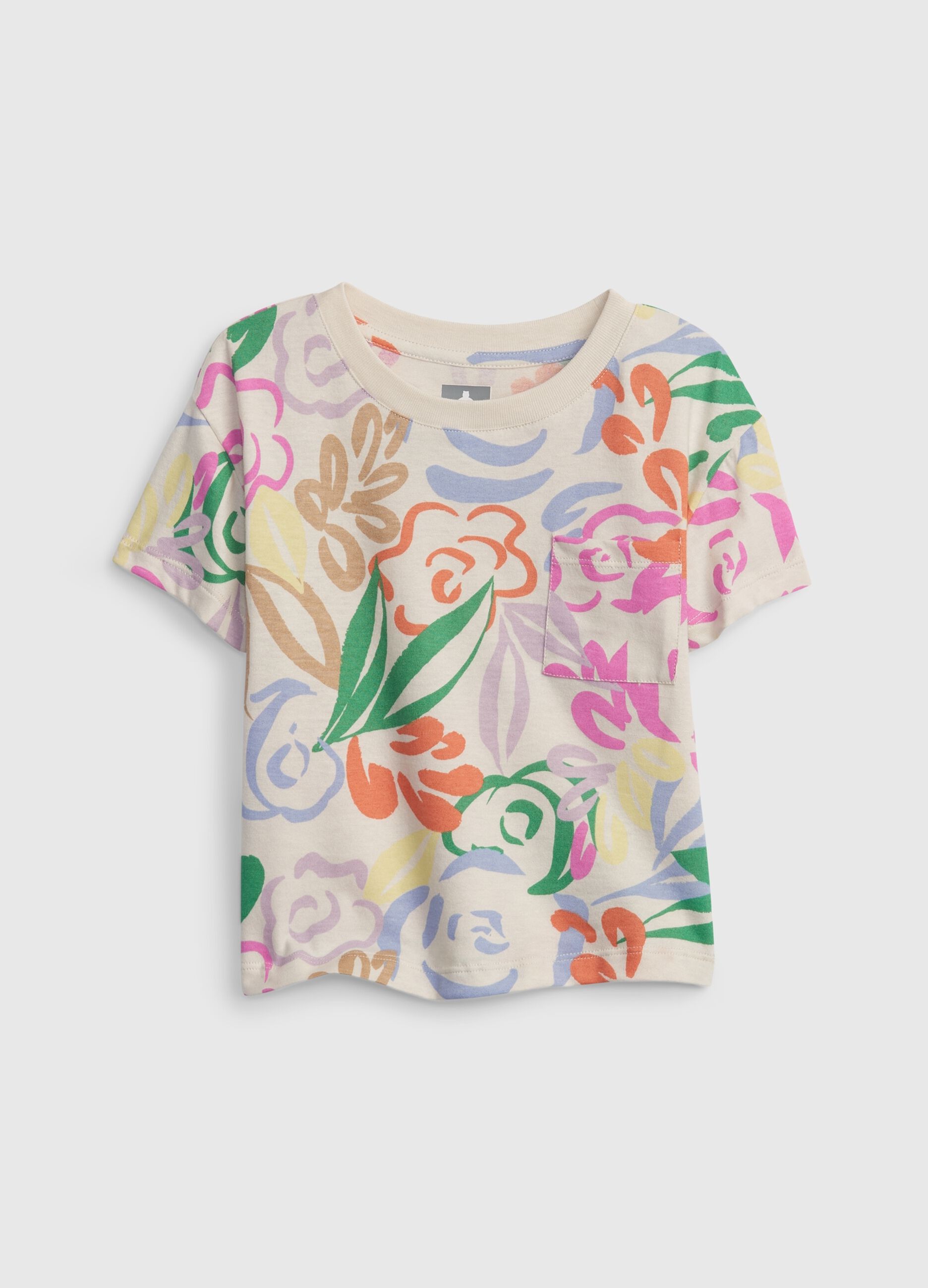 Floral T-shirt with pocket