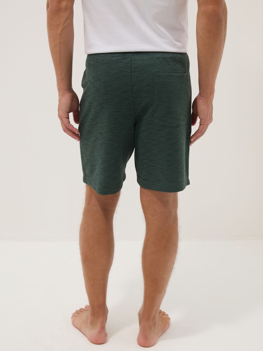 Pantaloncini pigiama in misto cotone verdi regular fit_2