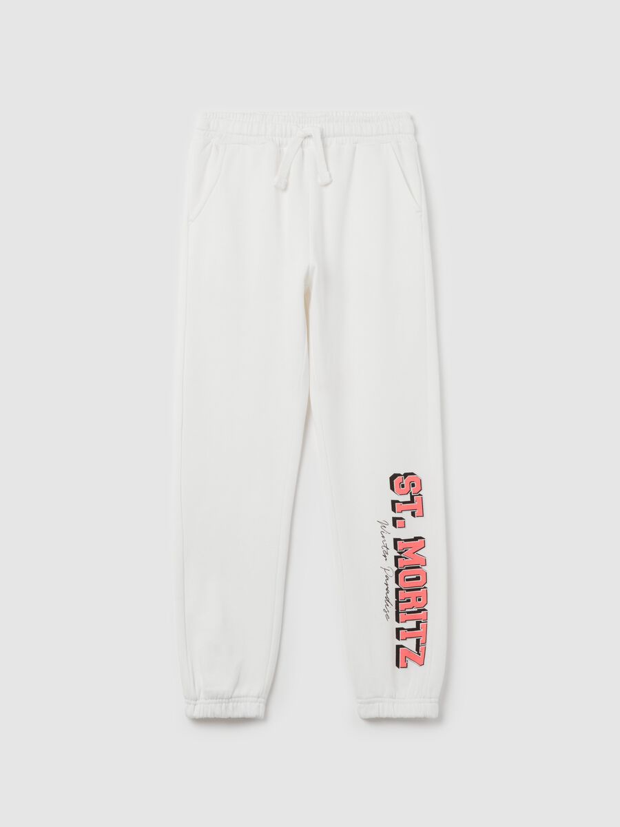 Fleece joggers with print_3