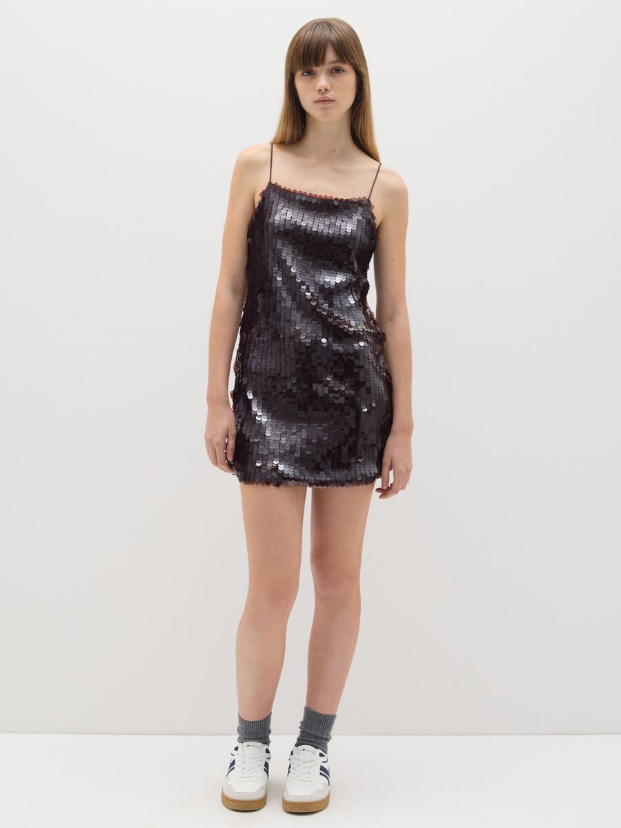 Brown dress with sequins_1
