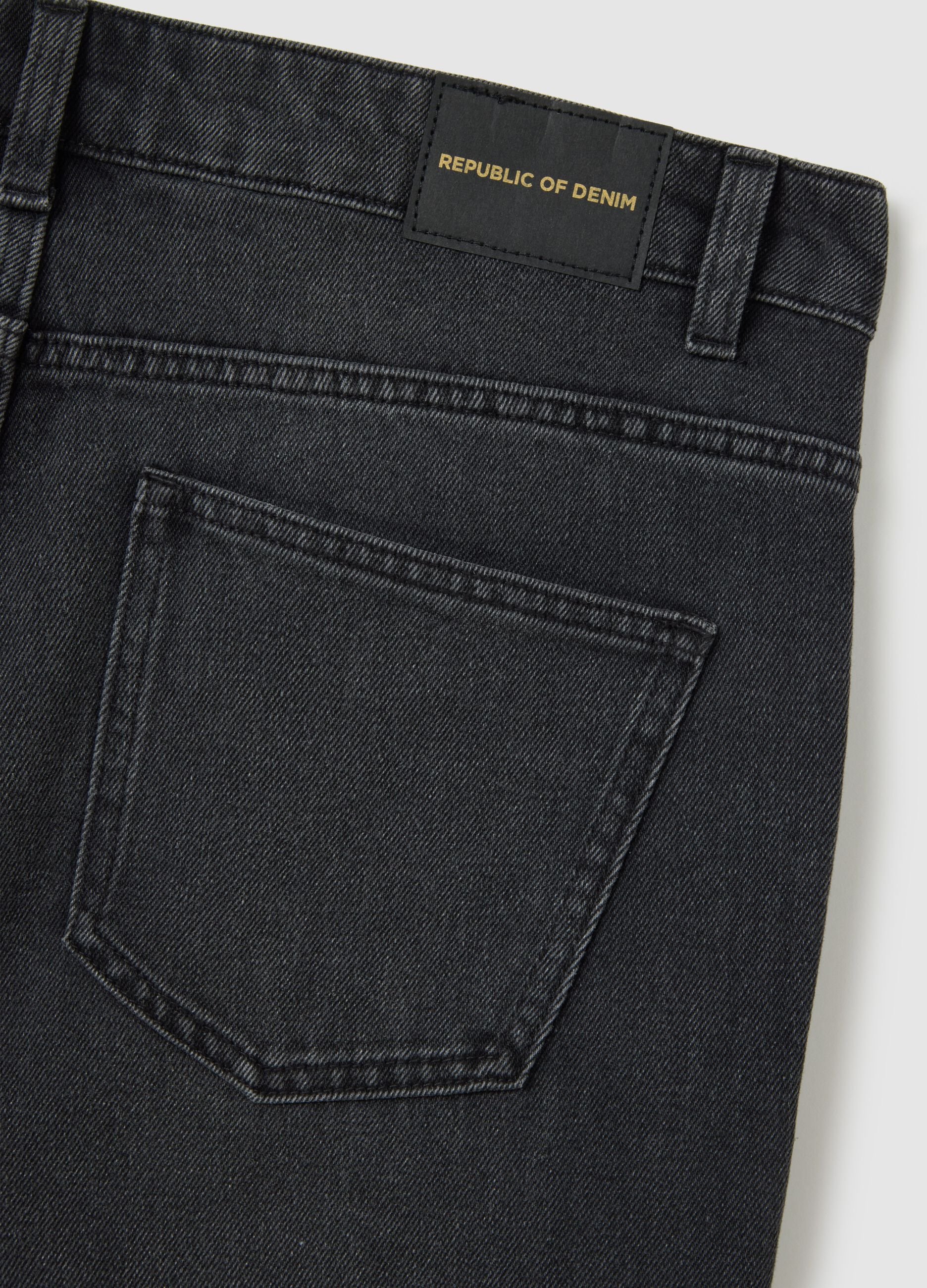 Regular fit black denim jeans