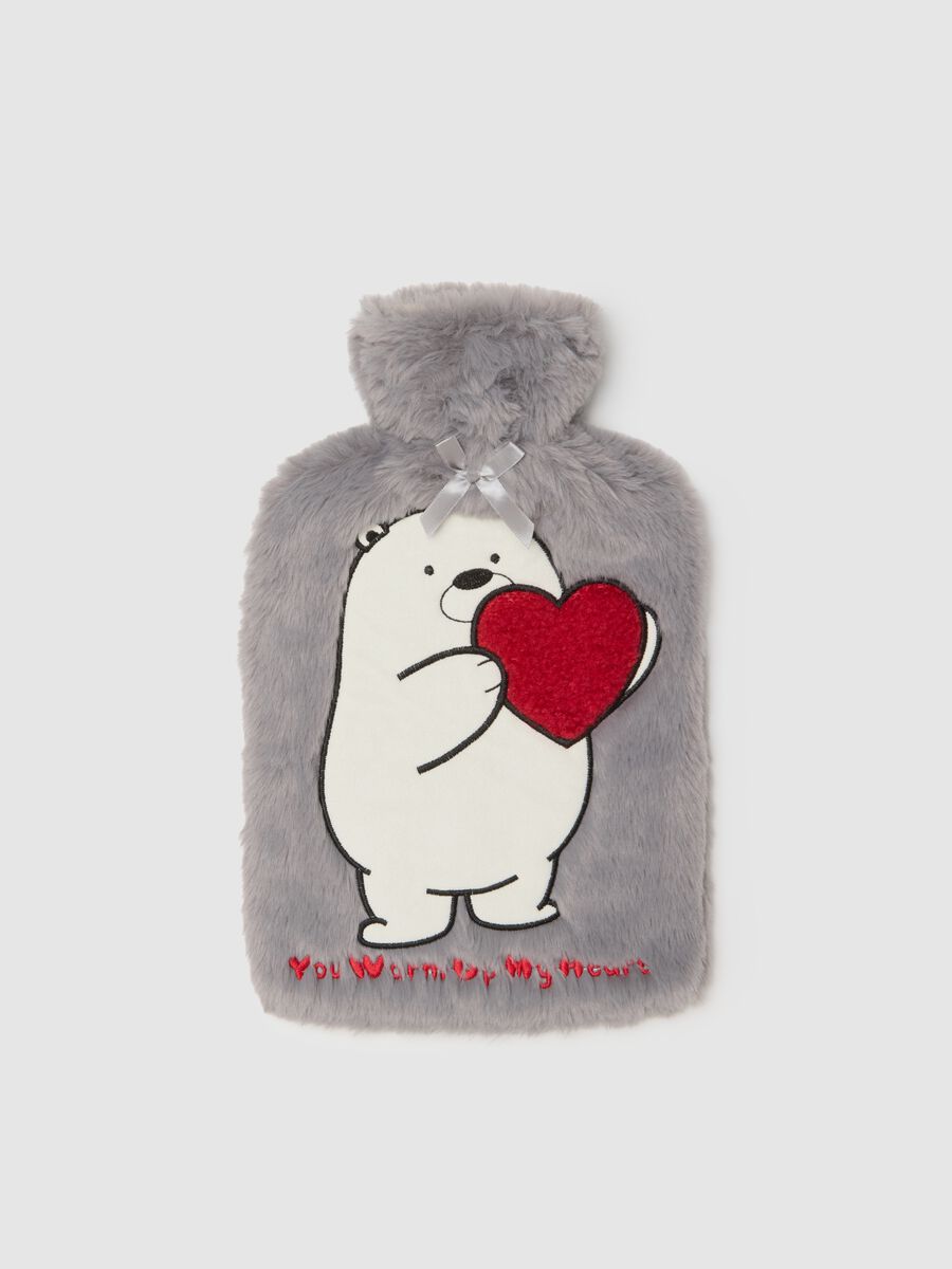 Grey Hot Water Bottle with Cover_0
